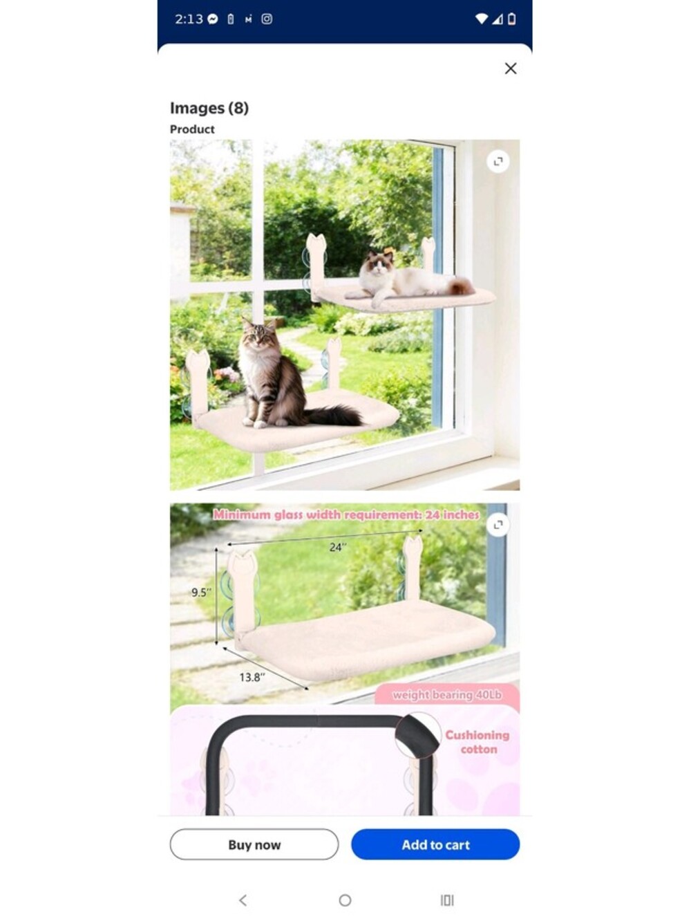 Foldable Cat Window Perch Suction Cup Perches, Cat Window